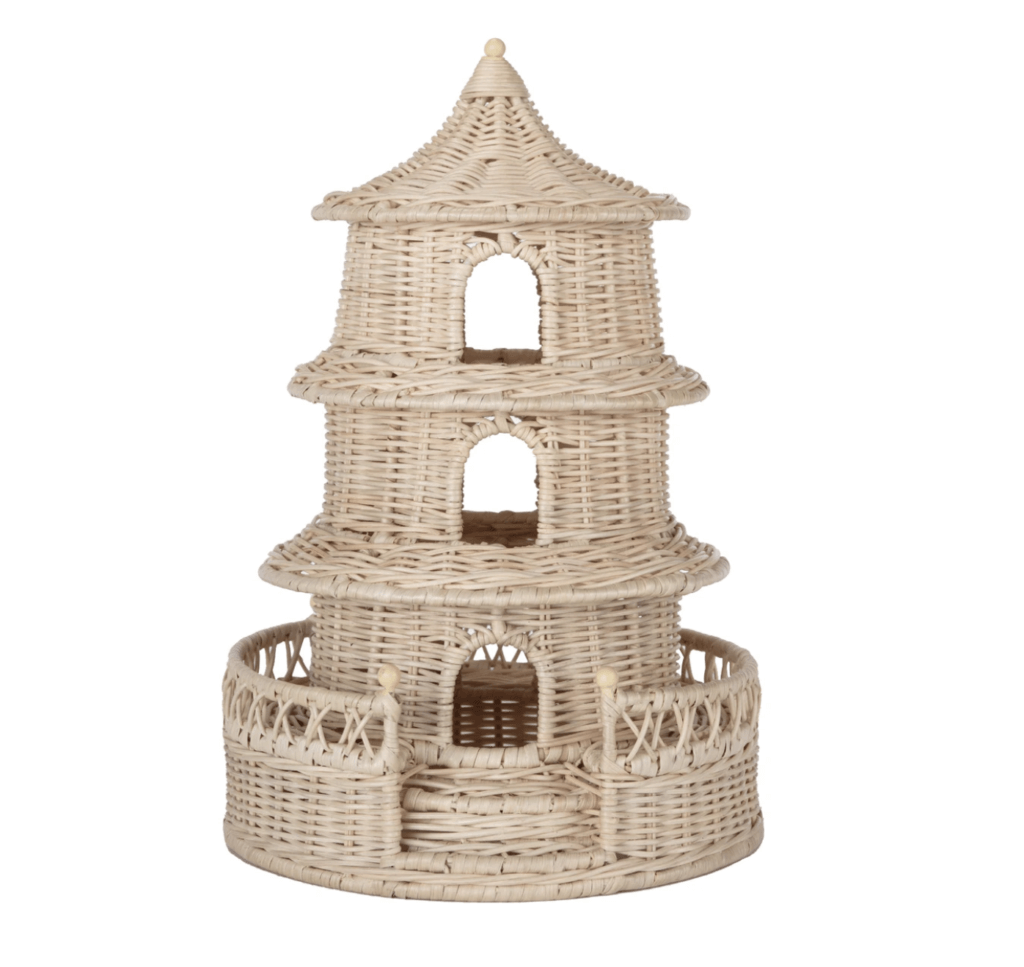 Pagoda Woven Wicker Short Round