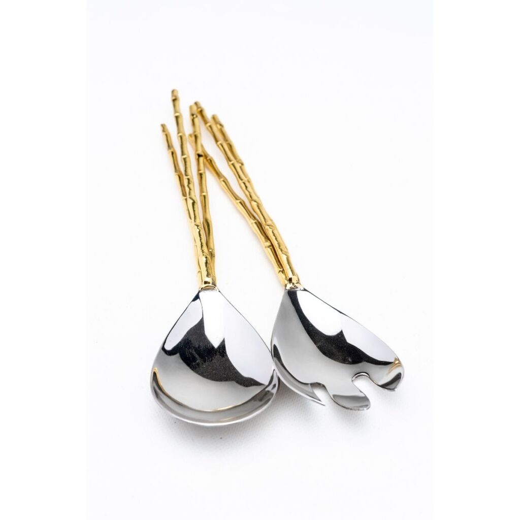 Tracy Dunn - Nickel Gold Bamboo Salad Utensils