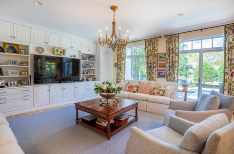 Classic Waterfront Home Living Room 1